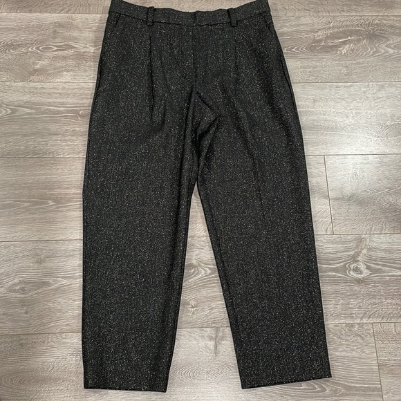 NWOT LOFT Pull On Tapered Pants In Black Shimmer L - Picture 10 of 16